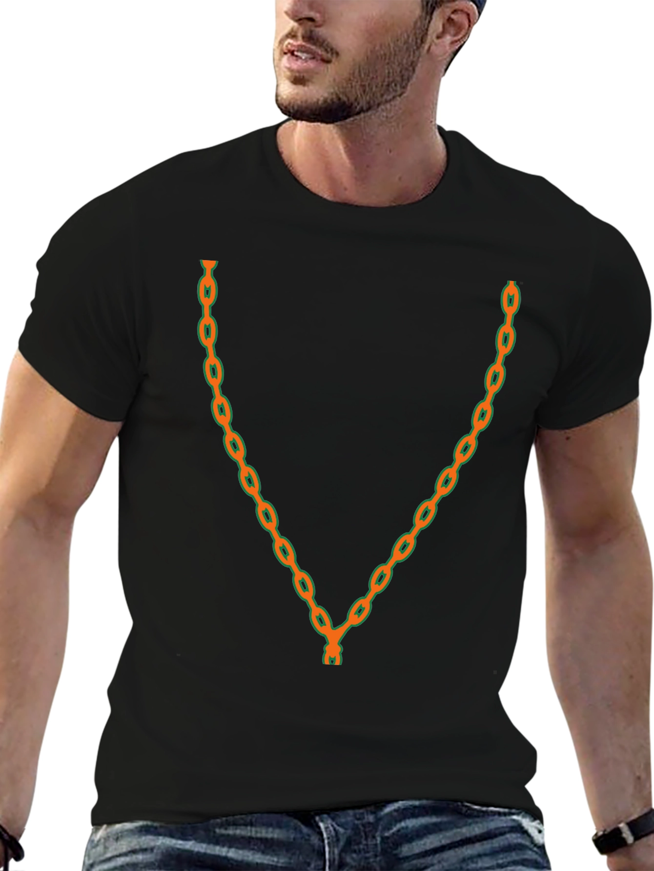 Mens Chain Graphic Tee - Bold Style Statement