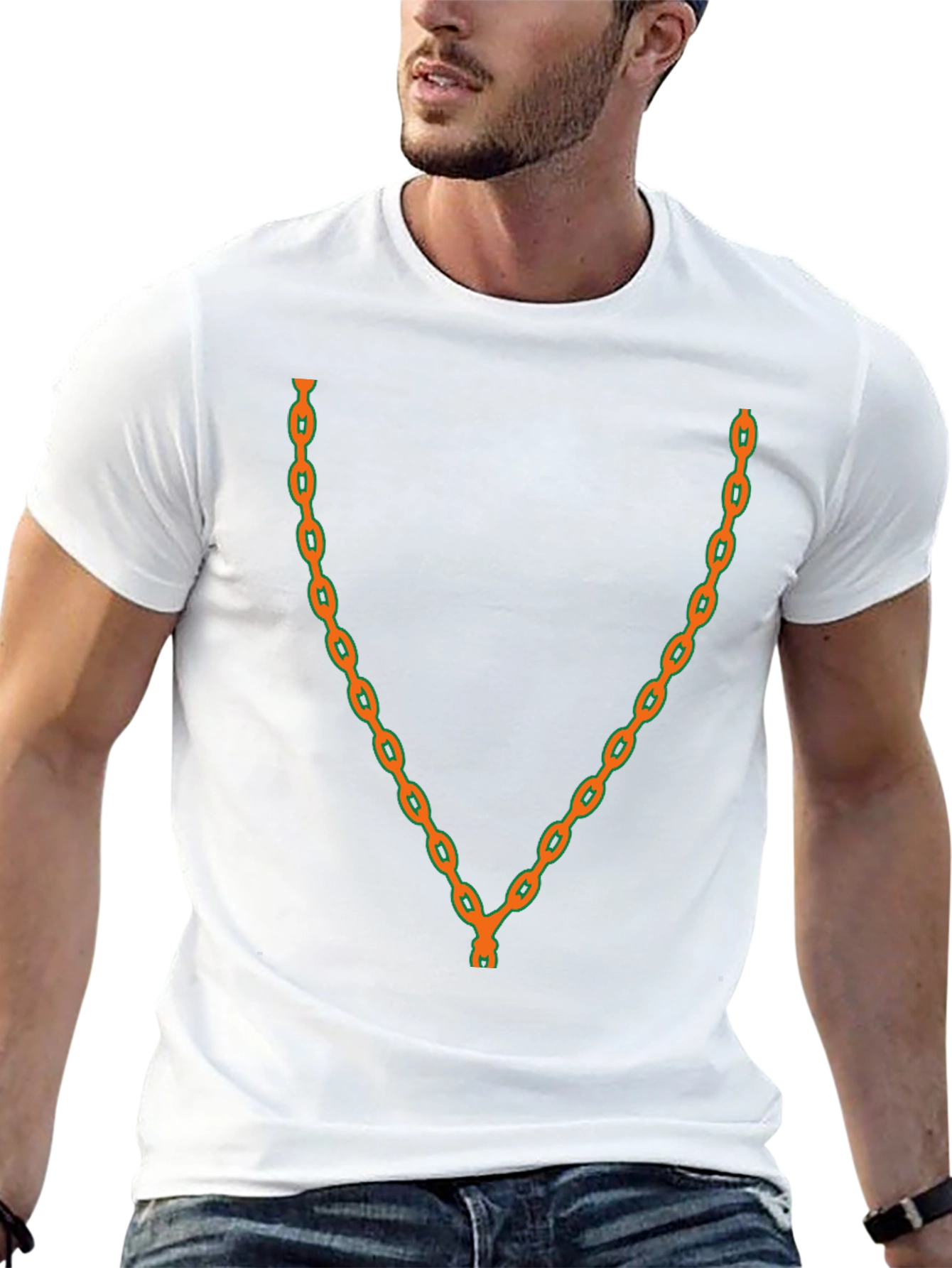 Mens Chain Graphic Tee - Bold Style Statement