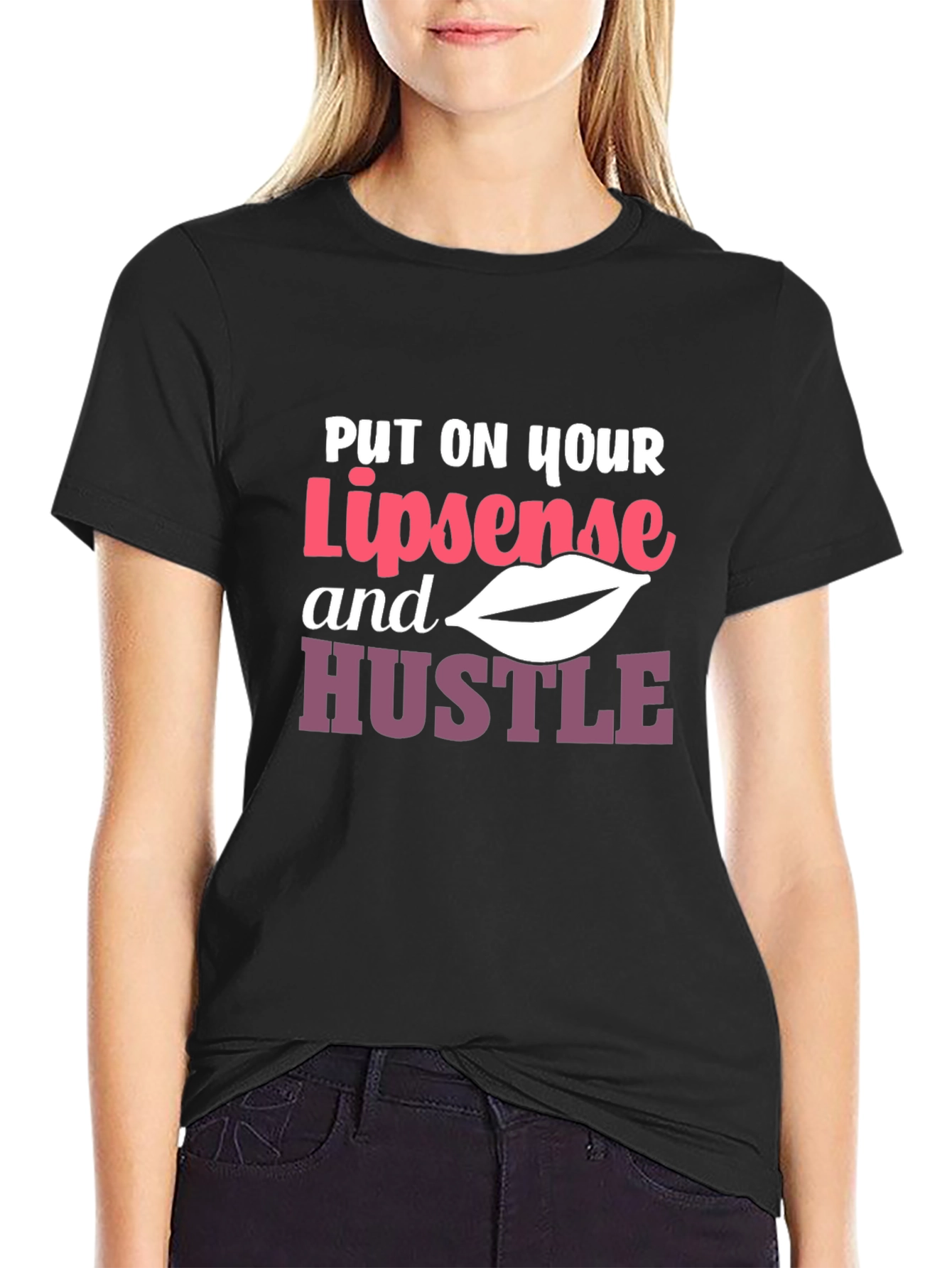 Lipsense and Hustle Graphic Tee - Black