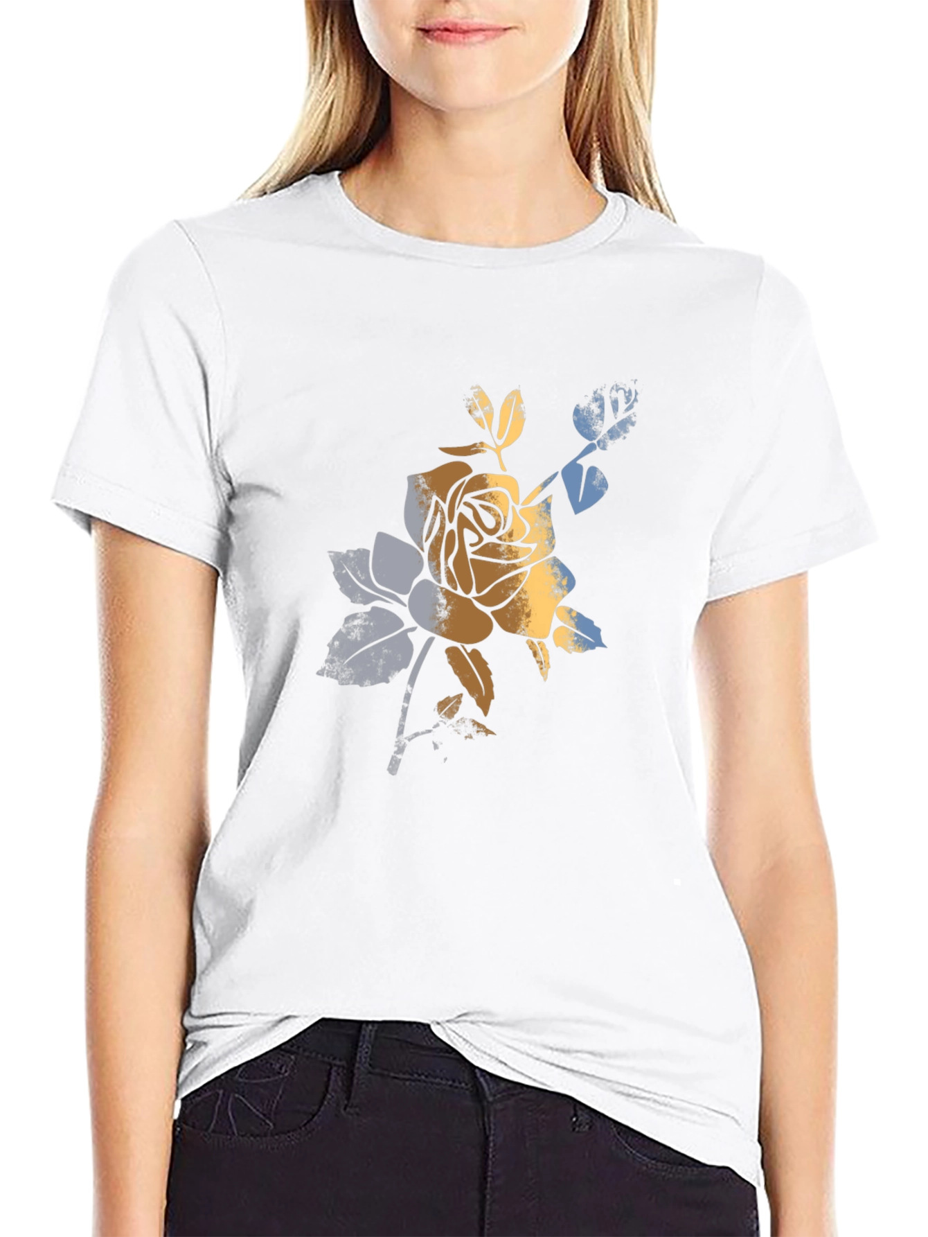 Floral Graphic Tee - Rose Design T-Shirt
