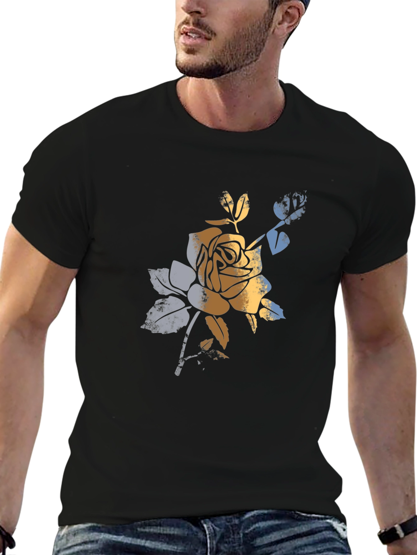 Floral Graphic Tee - Rose Design T-Shirt