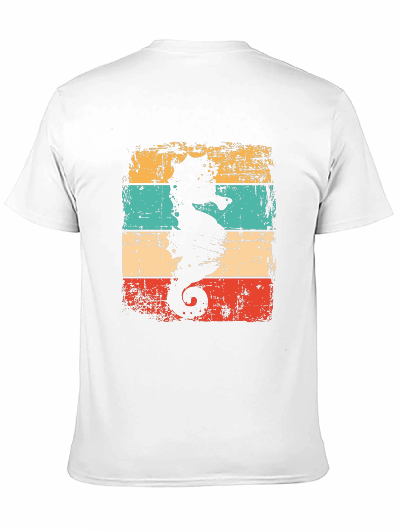 Retro Seahorse Graphic T-Shirt - Black