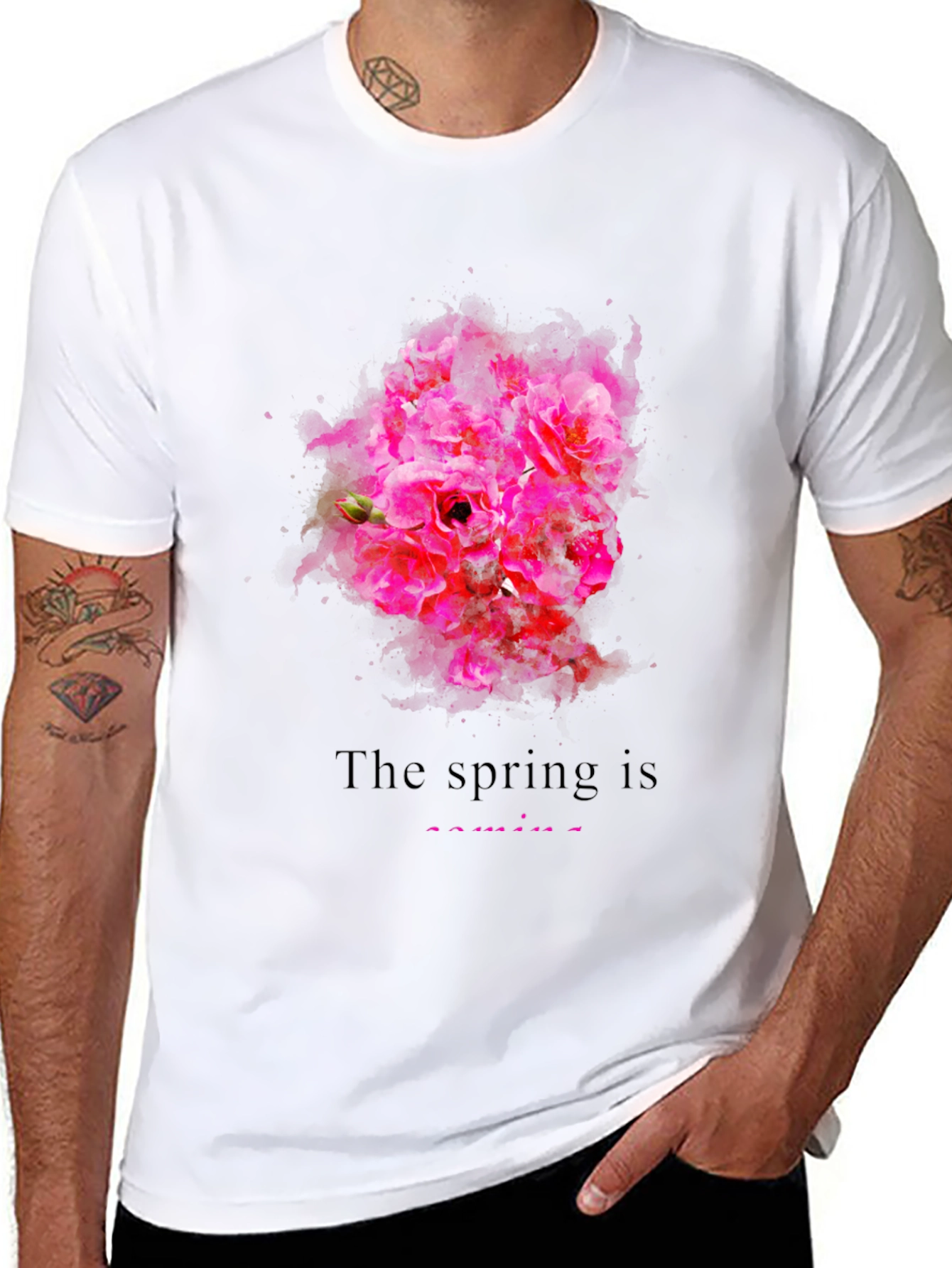 Spring Blossom Graphic T-Shirt for Men