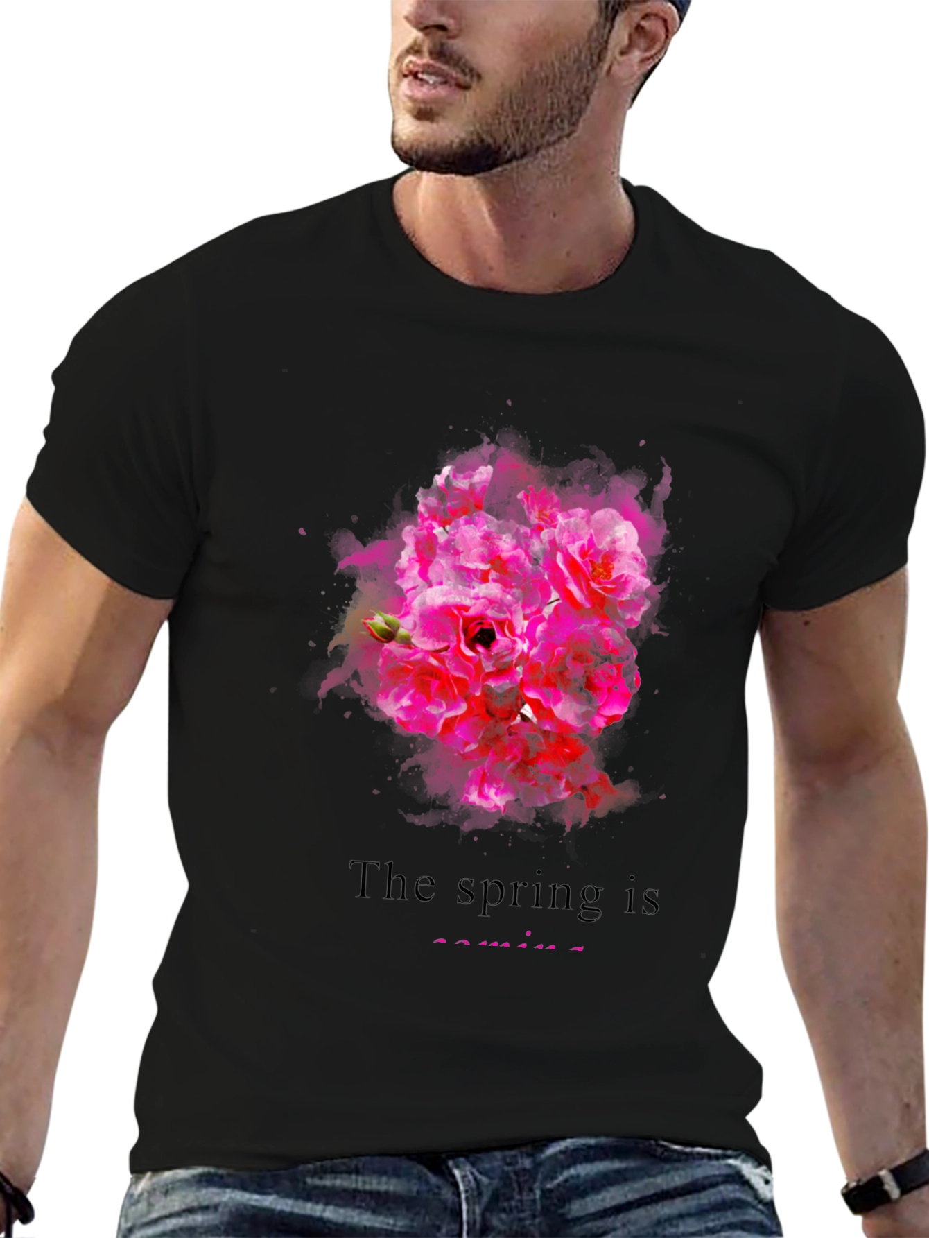 Spring Blossom Graphic T-Shirt for Men