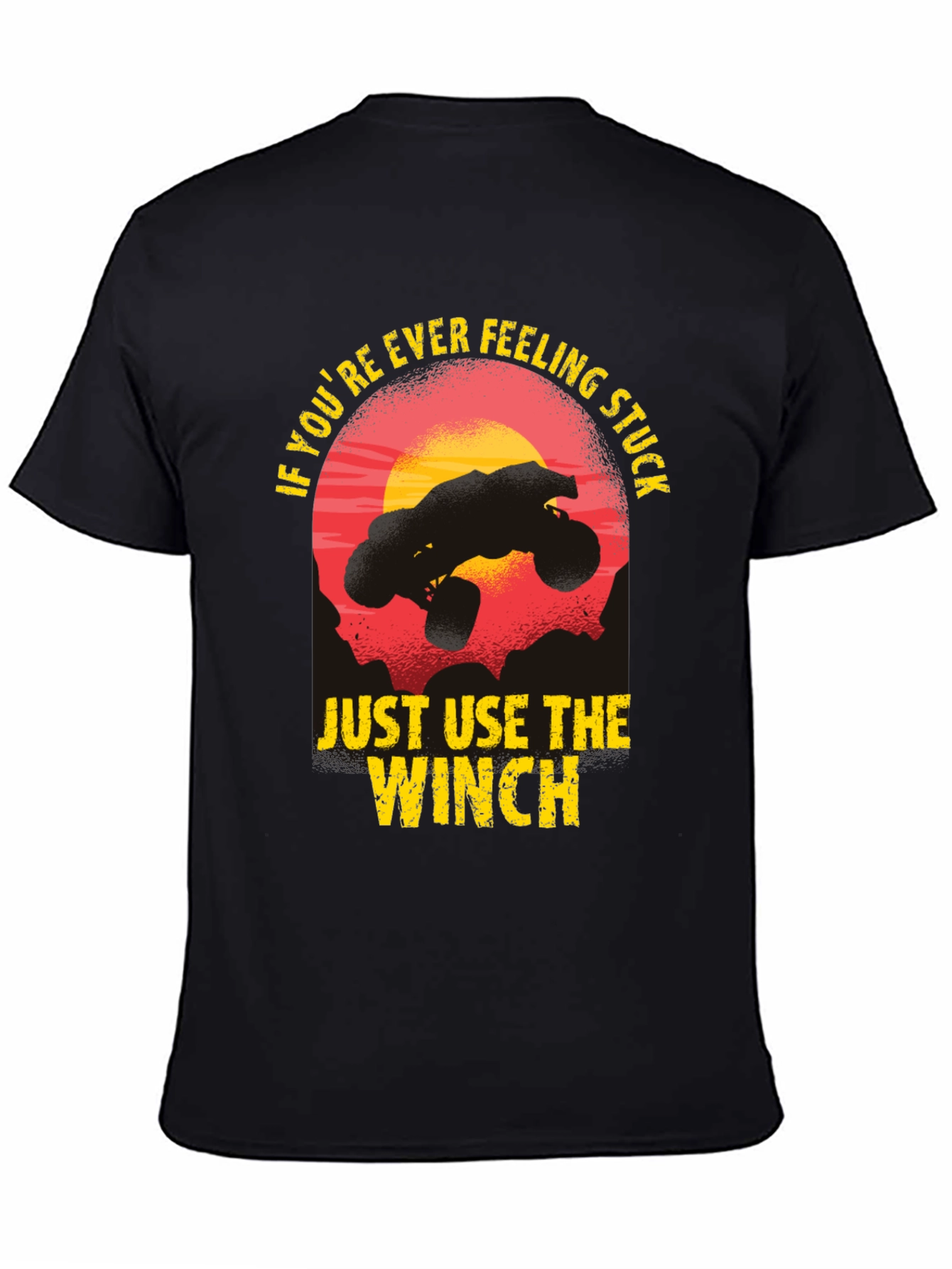 Feeling Stuck? Use The Winch Black Graphic Tee