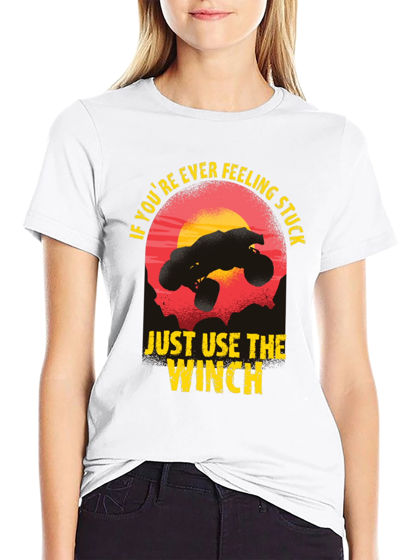 Feeling Stuck? Use The Winch Black Graphic Tee