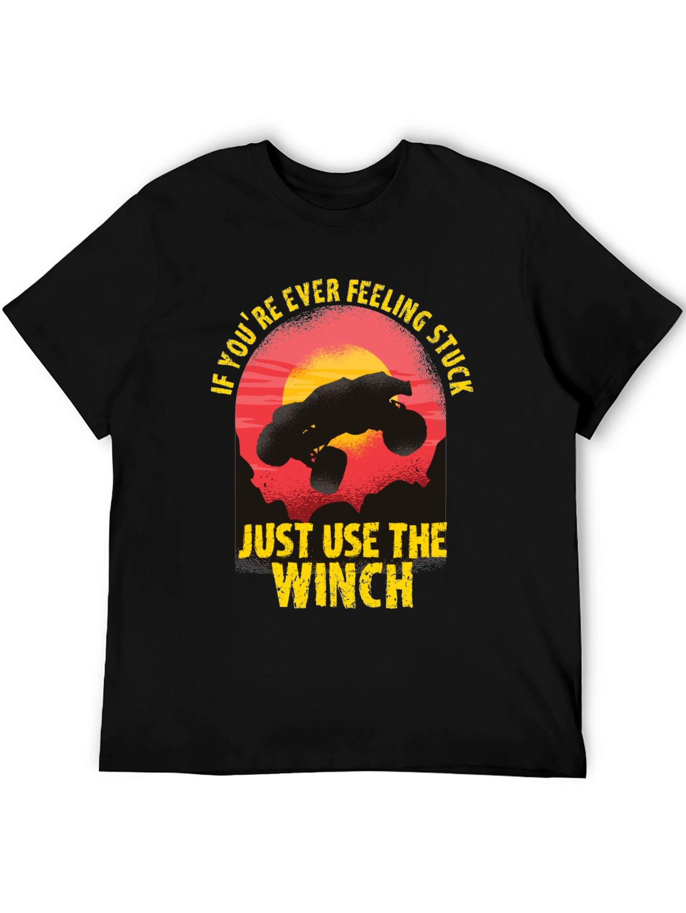 Feeling Stuck? Use The Winch Black Graphic Tee