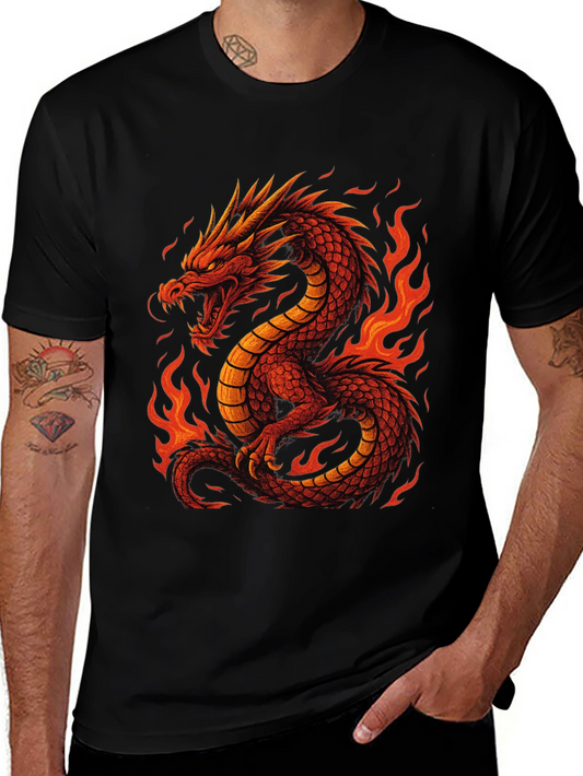 Fiery Dragon Graphic Tee - Bold & Unique