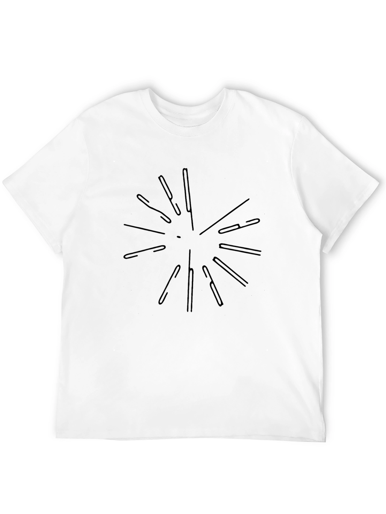 Mens Black Graphic Tee - Abstract Burst Design