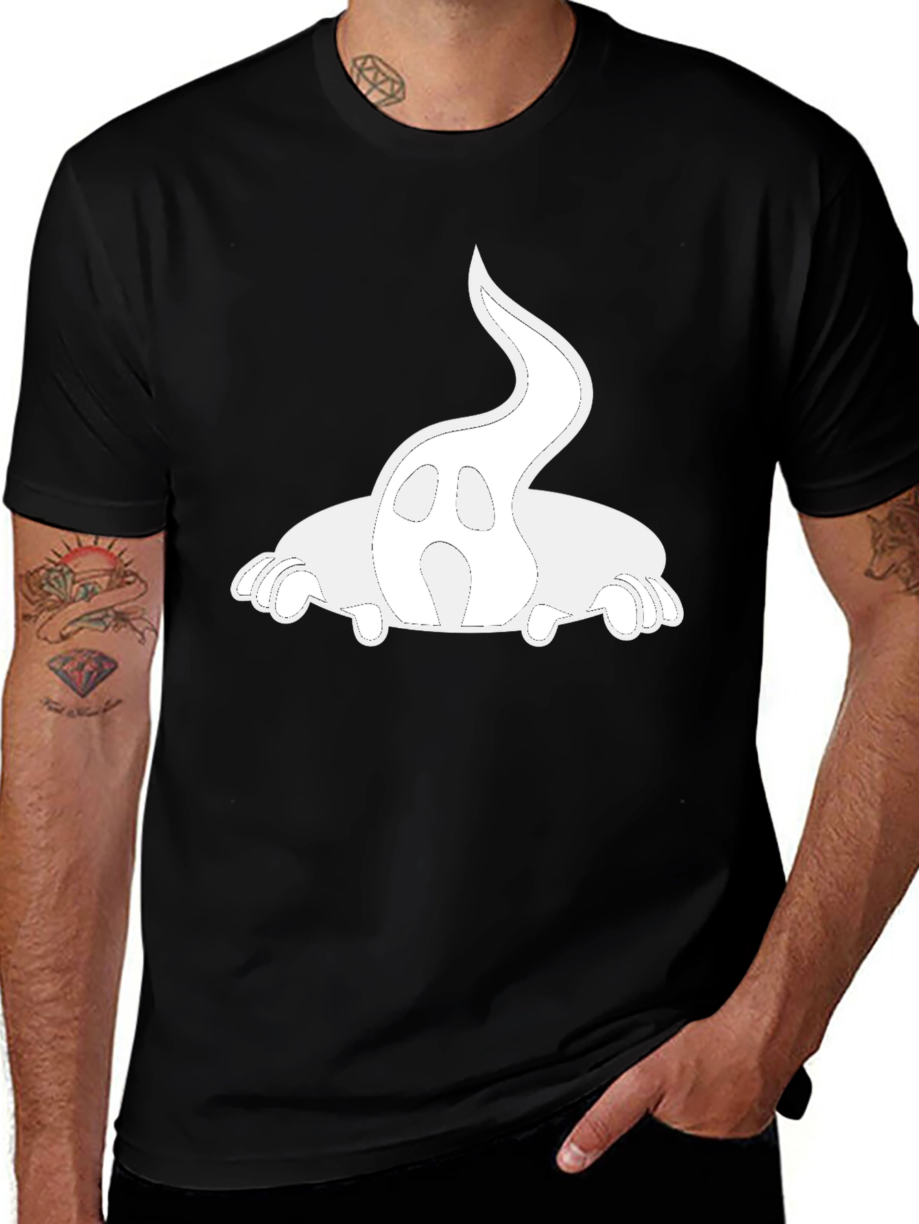 Ghost Graphic T-Shirt | Spooky Ghost Print Tee | Halloween Style Shirt | Cute Creepy Graphic Tee | Free Shipping $50+