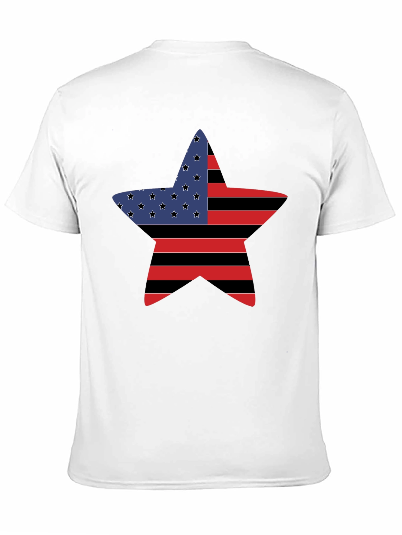 American Flag Star Graphic Tee - Black