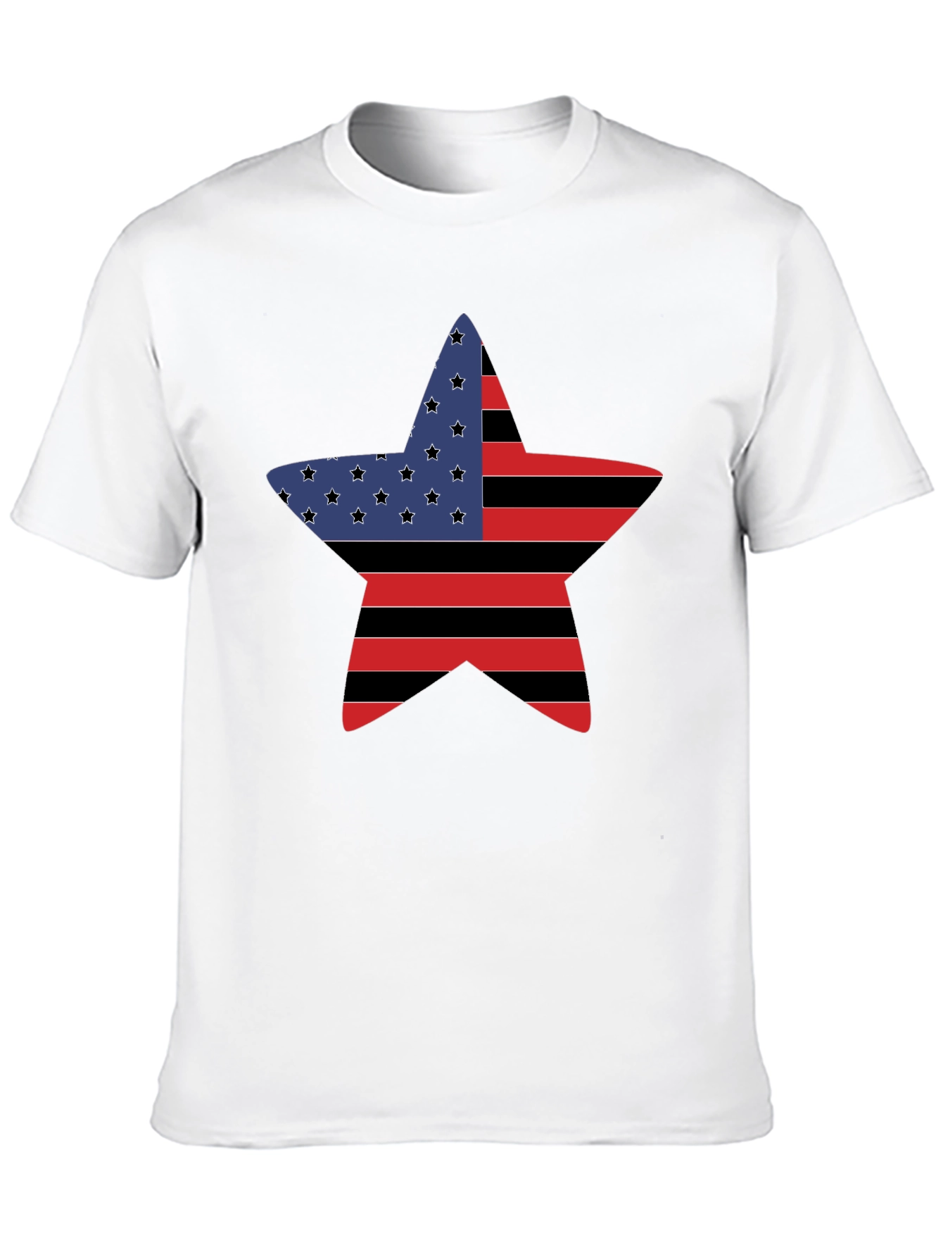 American Flag Star Graphic Tee - Black
