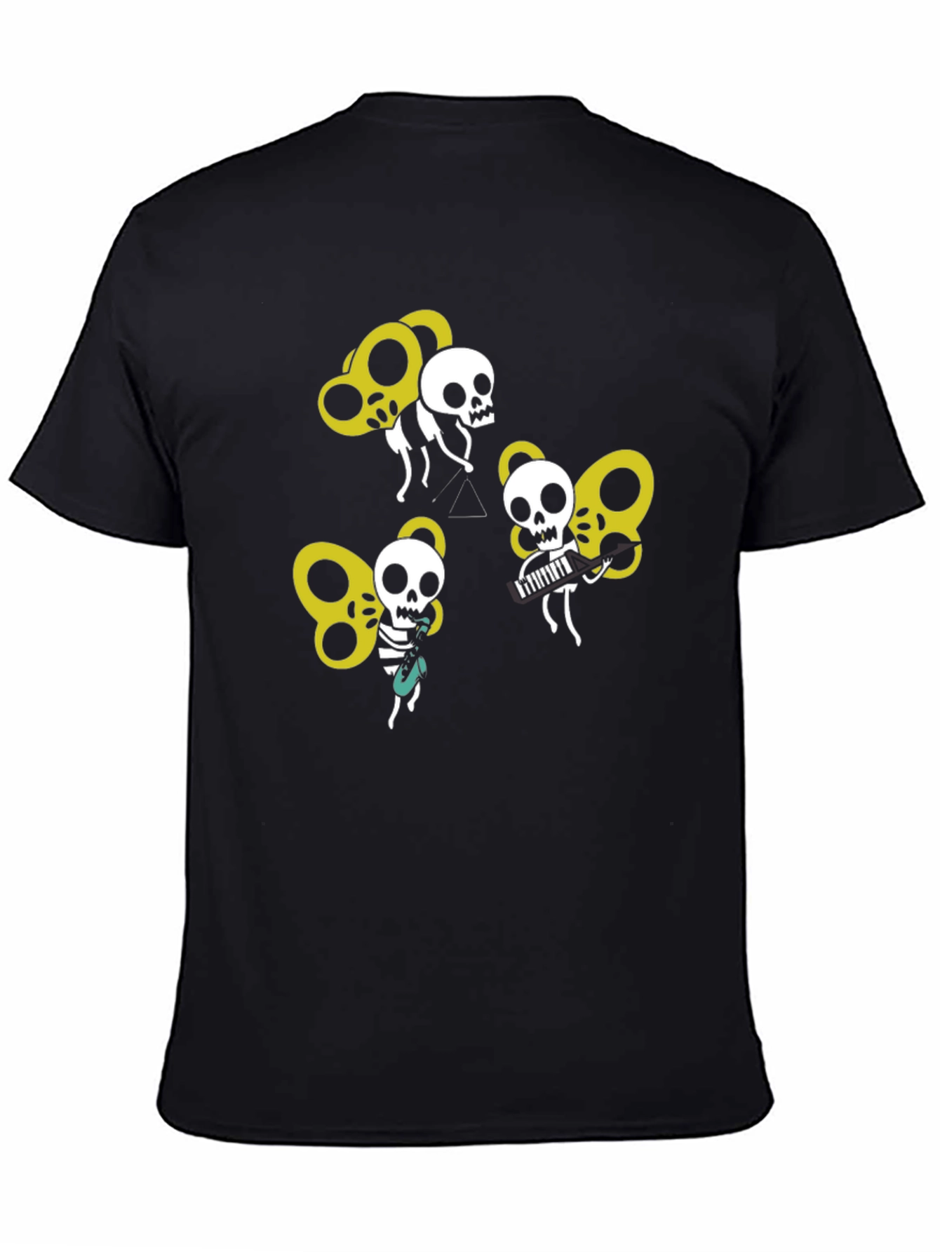 Skull Band Graphic Tee - Unique Design