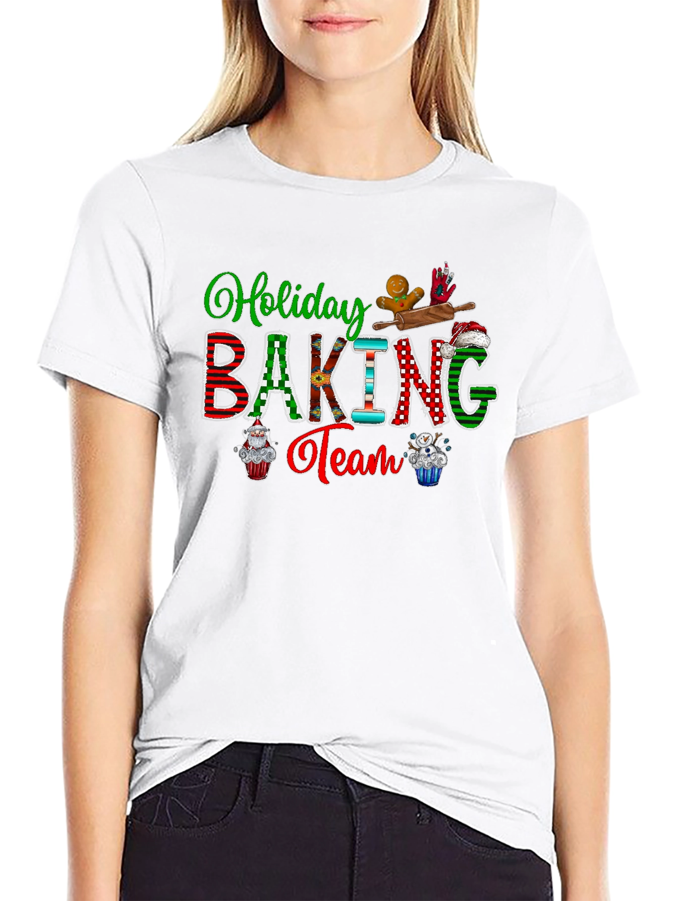 Holiday Baking Team T-Shirt - Festive Christmas Apparel