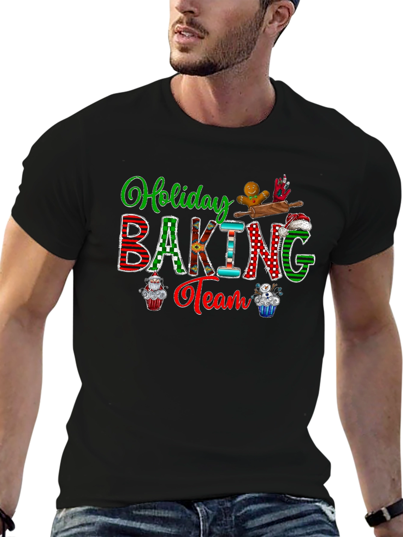 Holiday Baking Team T-Shirt - Festive Christmas Apparel