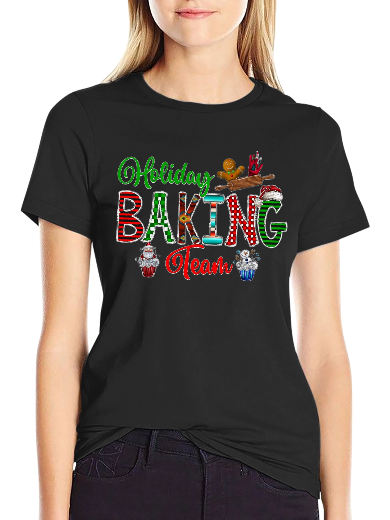 Holiday Baking Team T-Shirt - Festive Christmas Apparel