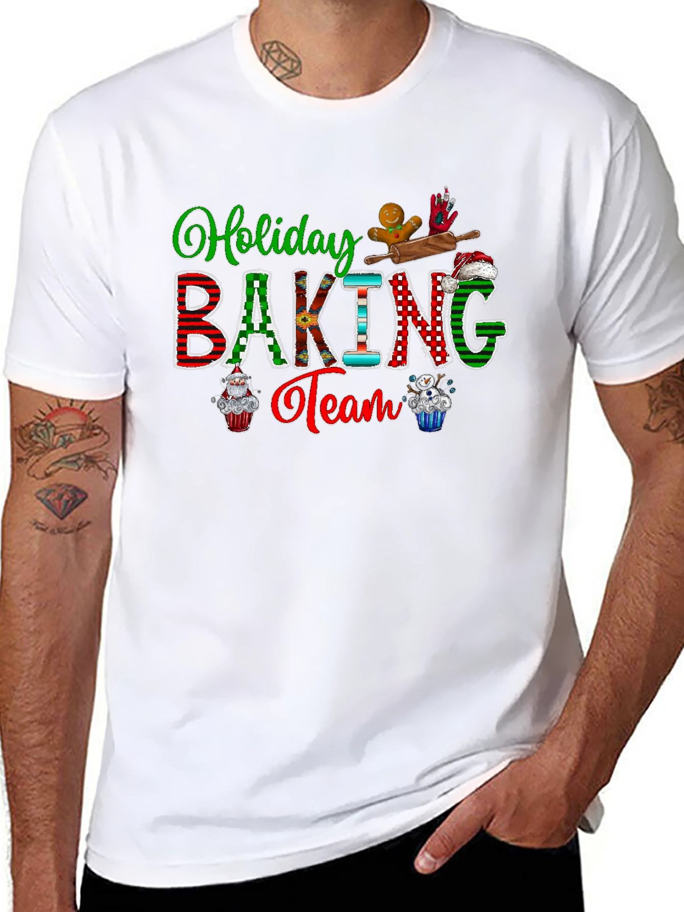 Holiday Baking Team T-Shirt - Festive Christmas Apparel