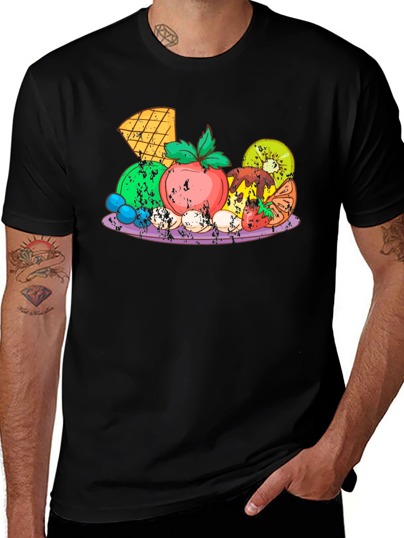 Fruit Platter Graphic Tee - Black