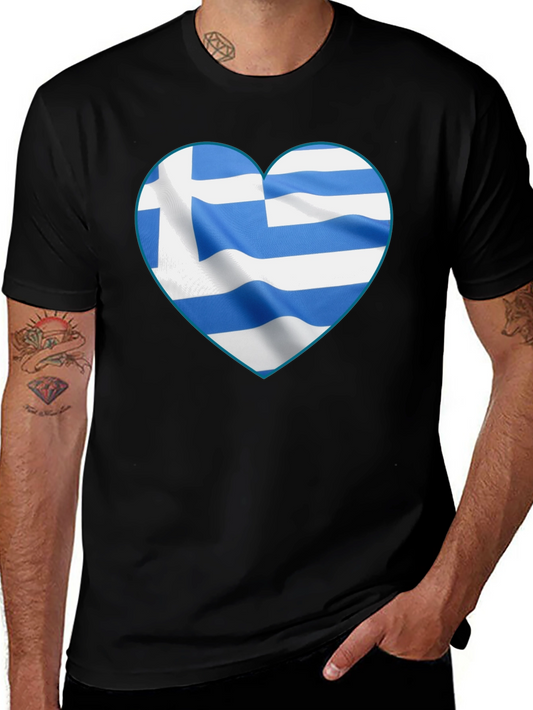 Greek Flag Heart T-Shirt