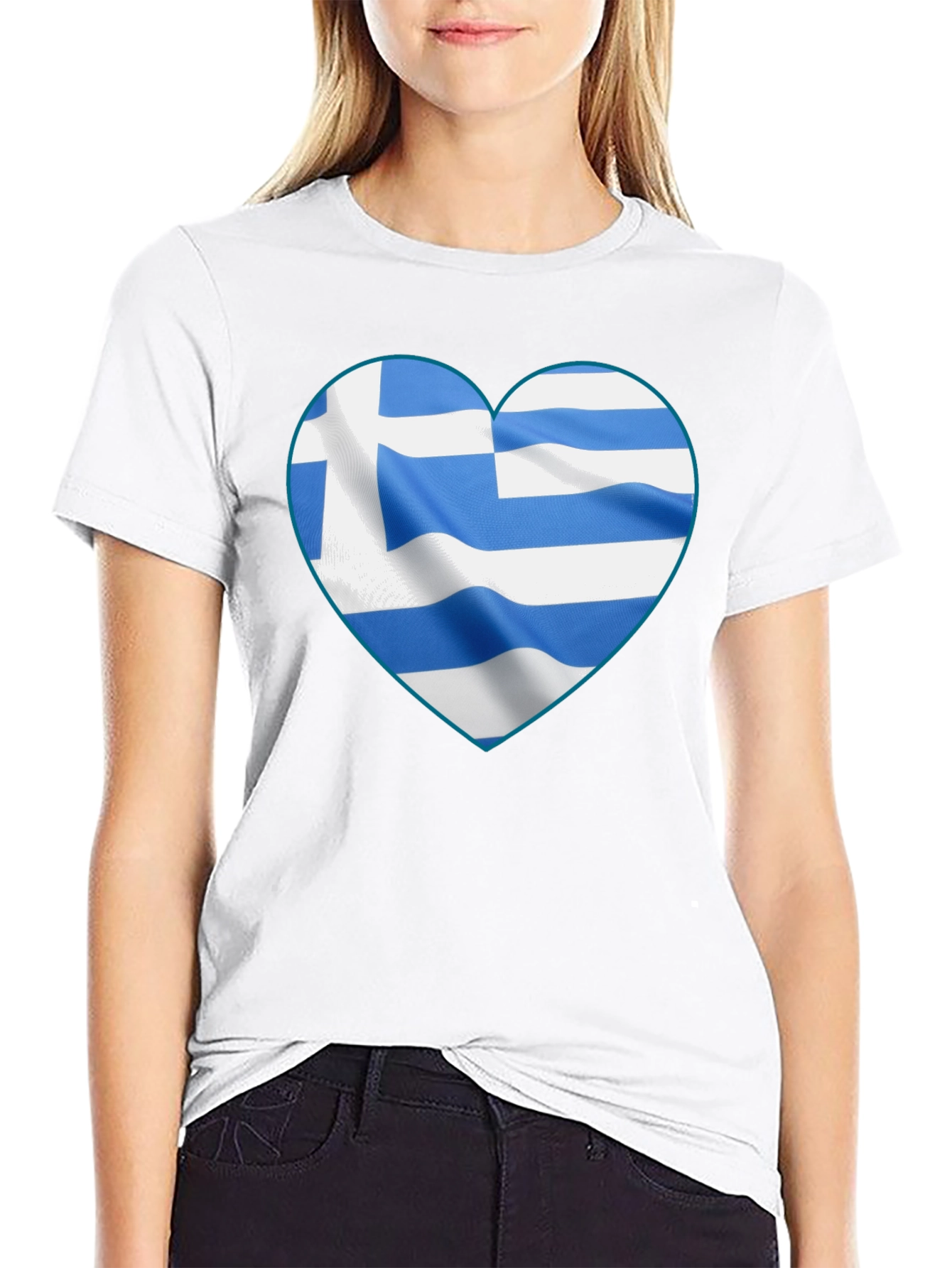 Greek Flag Heart T-Shirt