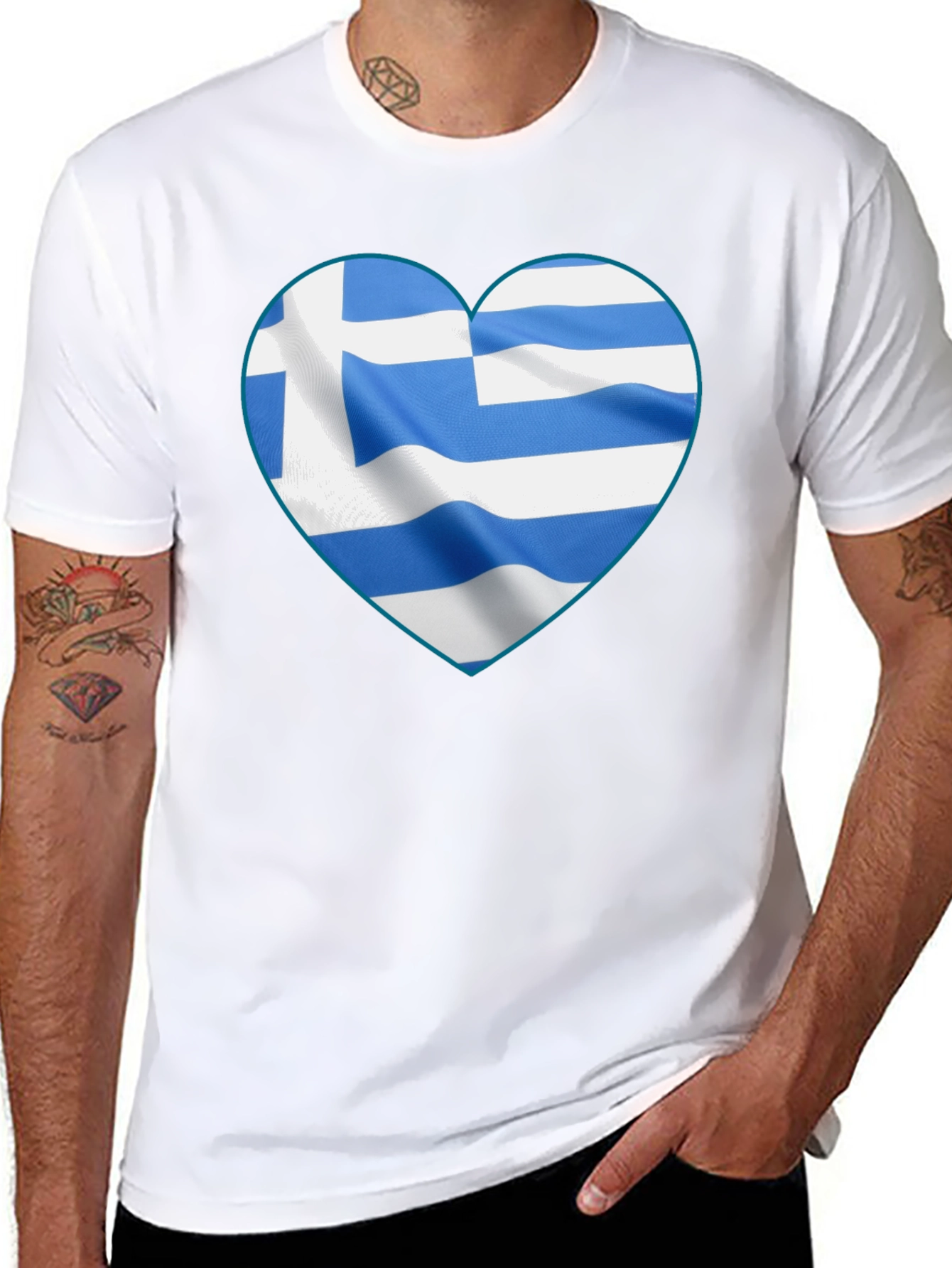 Greek Flag Heart T-Shirt