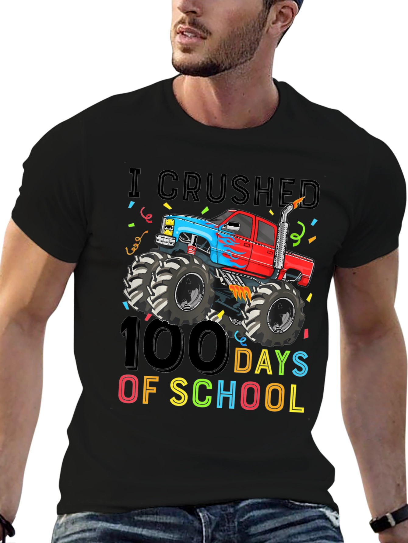 I Crushed 100 Days of School Monster Truck T-Shirt