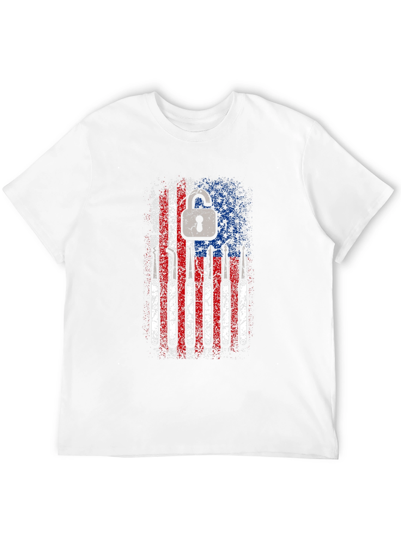 Patriotic Lock Pick T-Shirt - USA Flag Design
