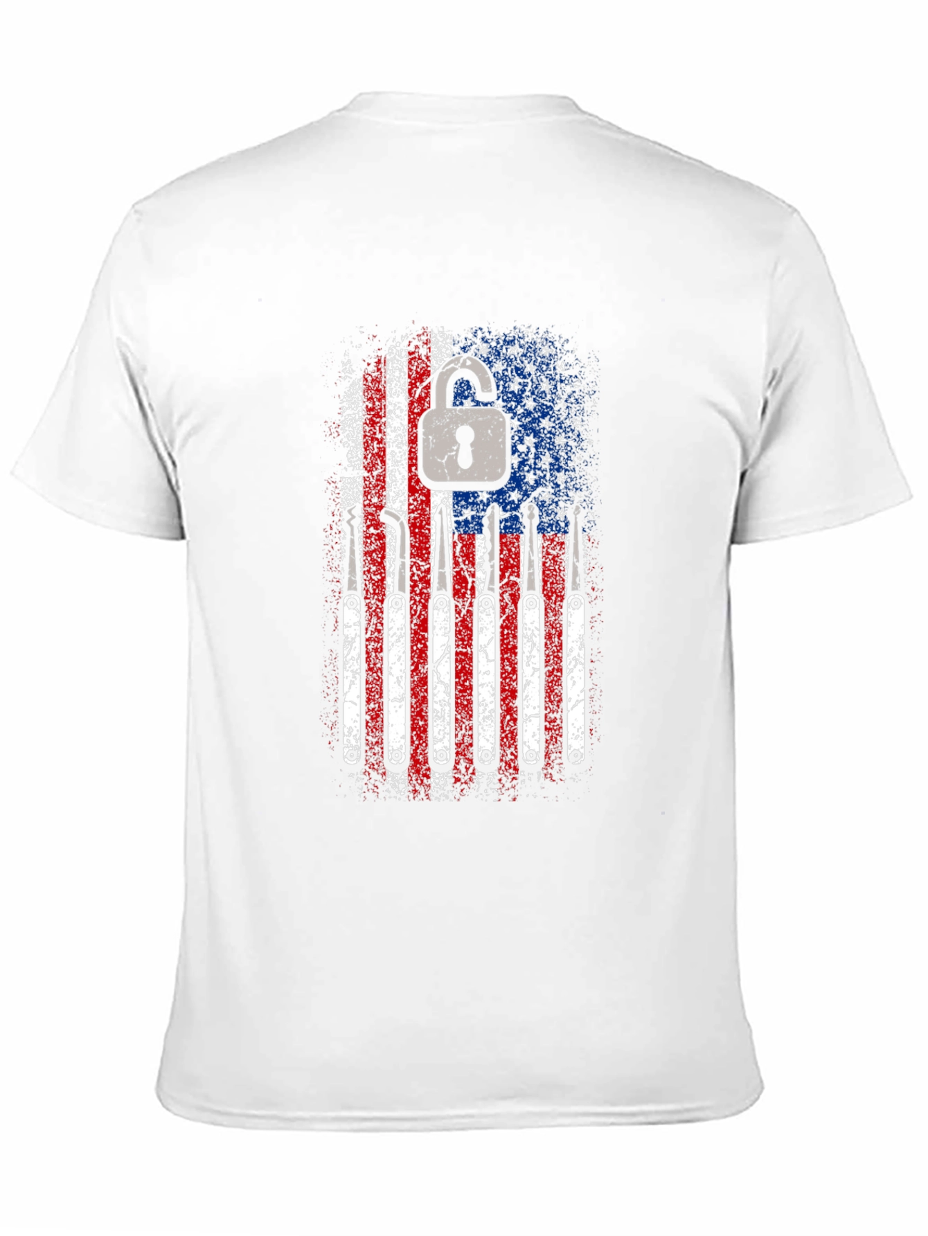 Patriotic Lock Pick T-Shirt - USA Flag Design