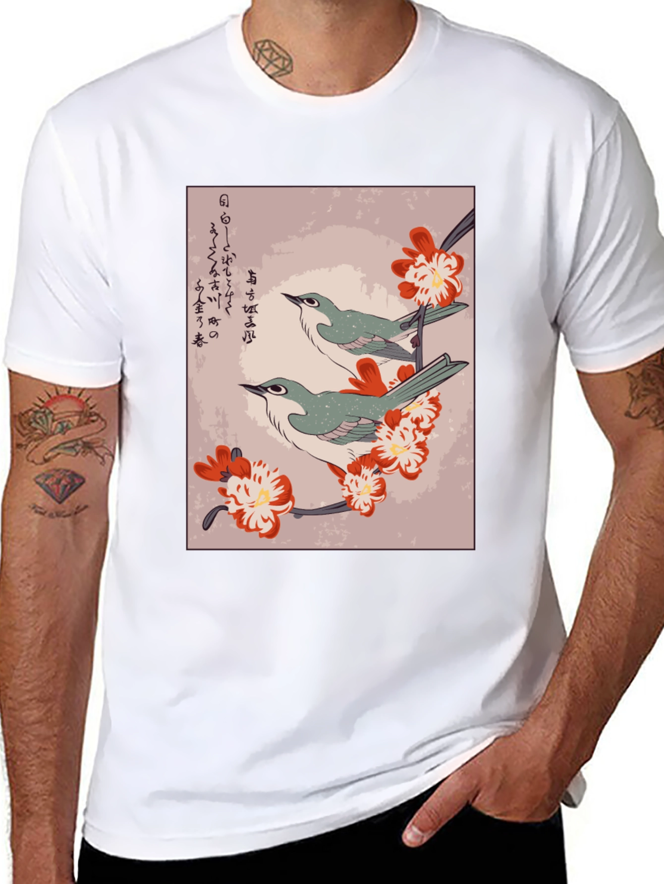 Japanese Bird Art T-Shirt