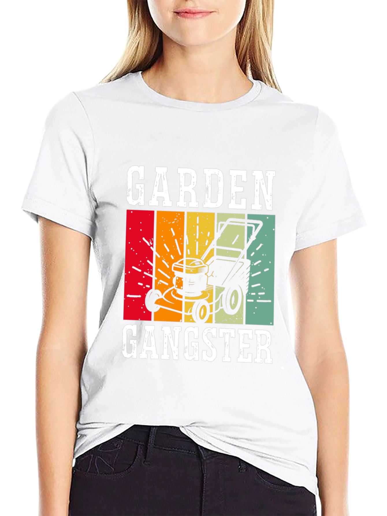 Garden Gangster Graphic T-Shirt - Retro Lawn Mower Design