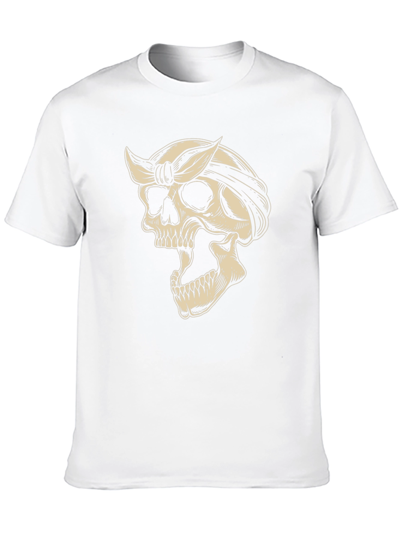 Skull Bandana Graphic Tee - Black