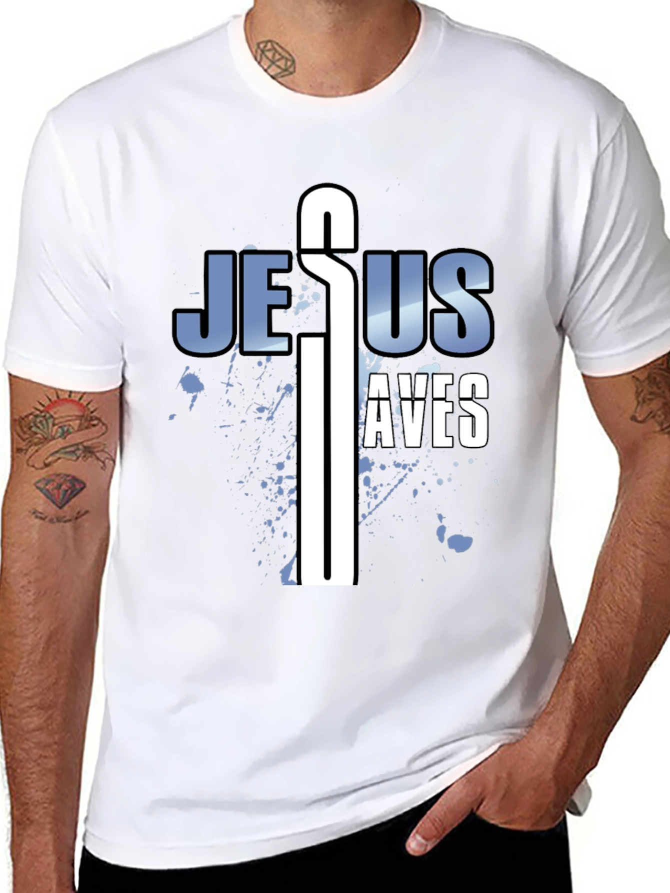 Jesus Saves Graphic Tee - Christian Faith Apparel