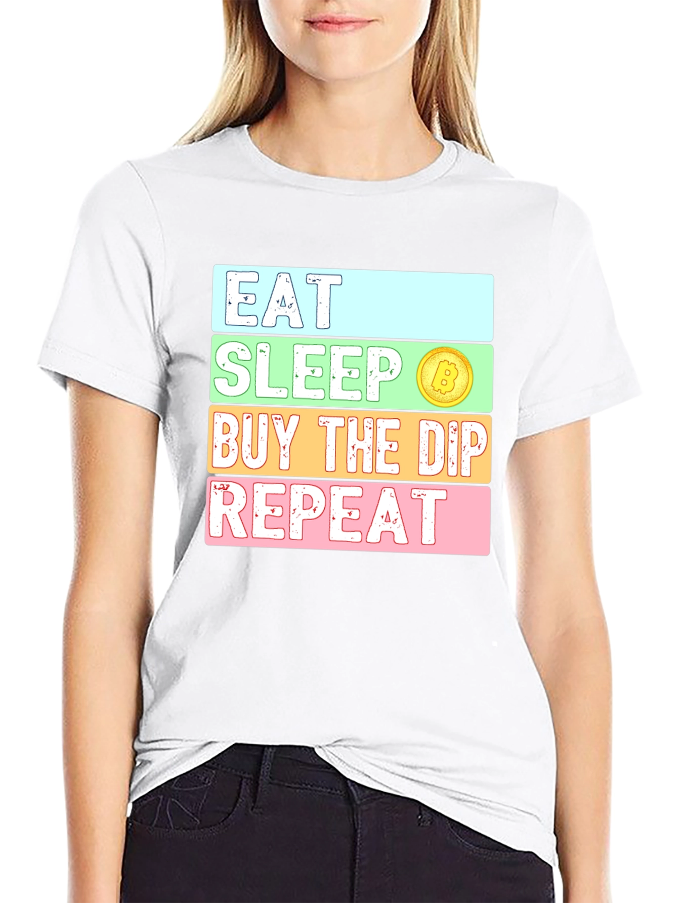 Eat Sleep Buy the Dip Repeat Crypto Bitcoin T-Shirt