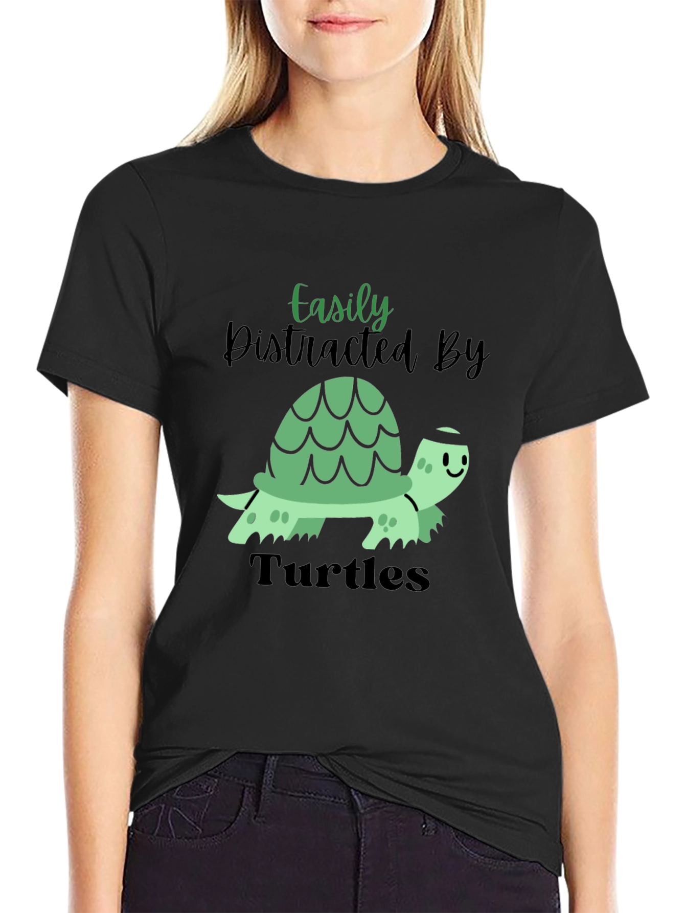 Easily Distracted By Turtles Mens T-Shirt