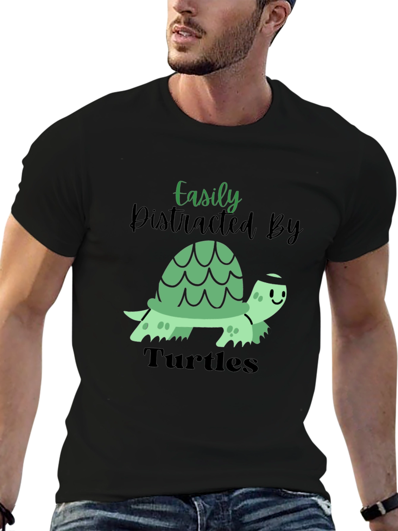Easily Distracted By Turtles Mens T-Shirt