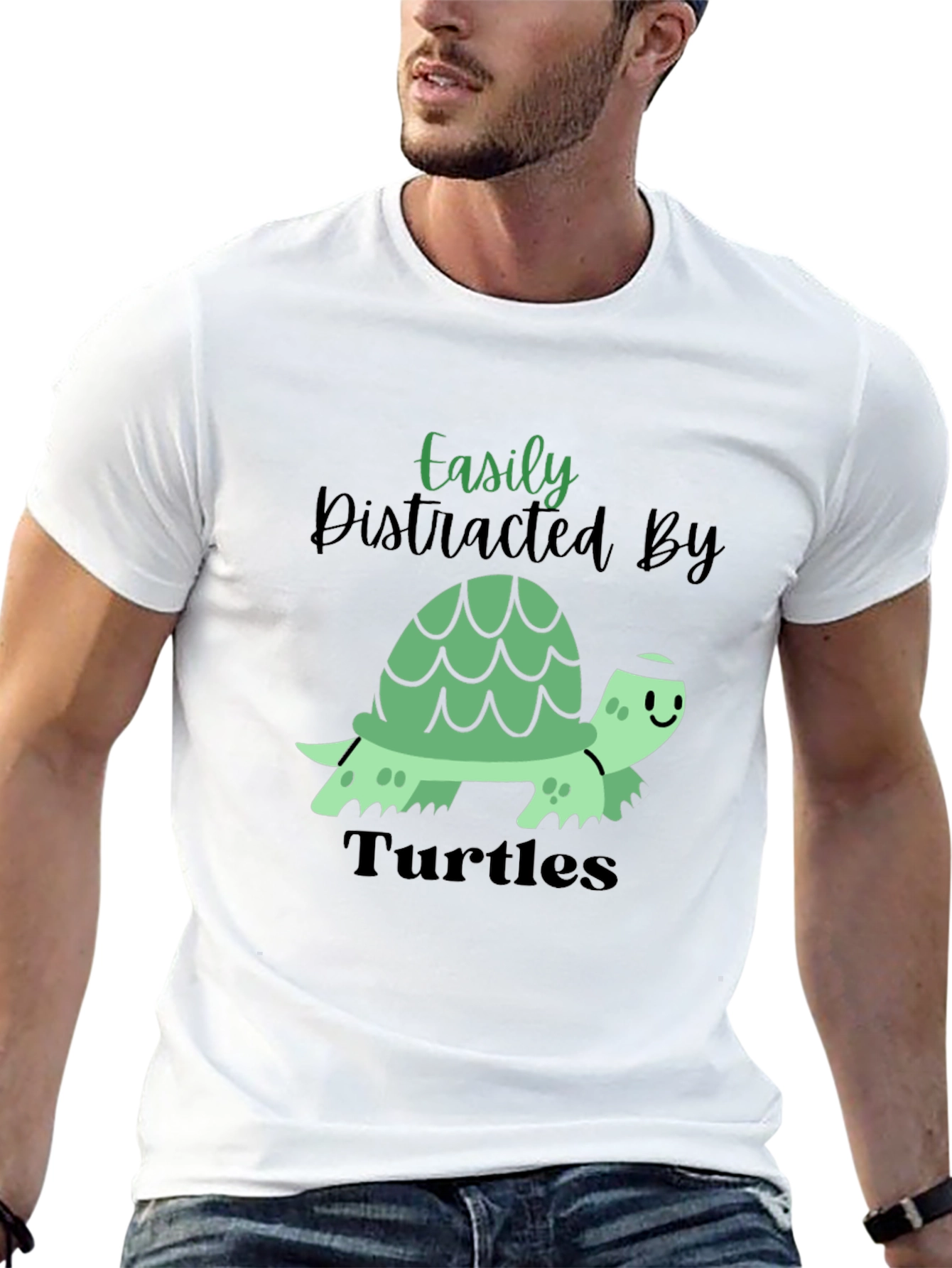 Easily Distracted By Turtles Mens T-Shirt