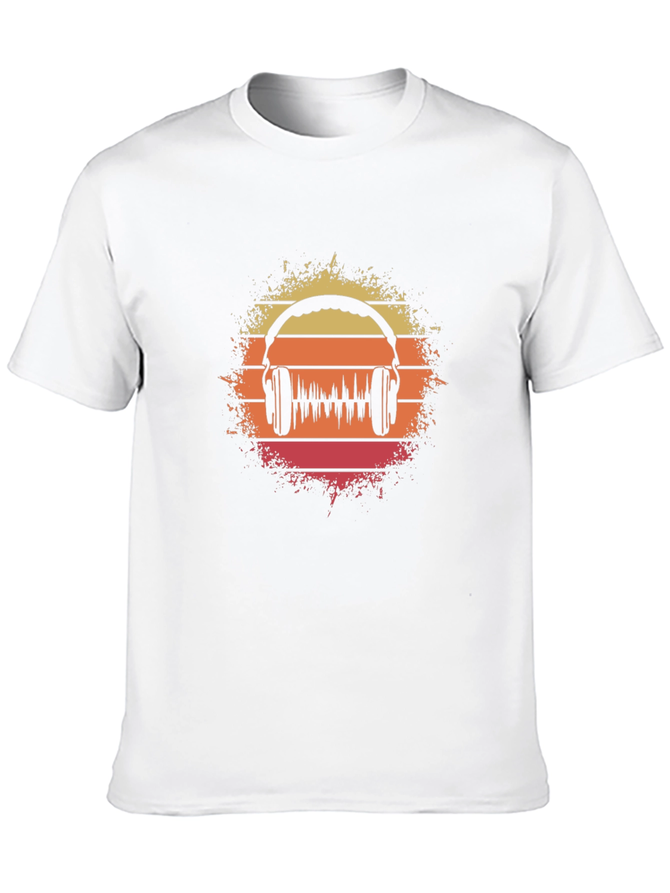 Retro Sunset Headphone Graphic T-Shirt