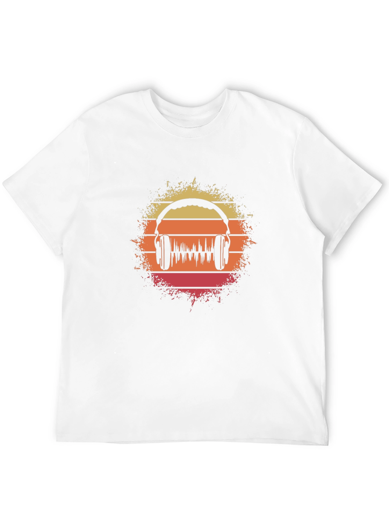 Retro Sunset Headphone Graphic T-Shirt