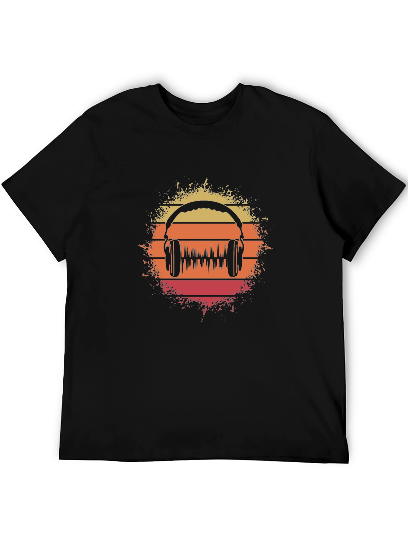 Retro Sunset Headphone Graphic T-Shirt