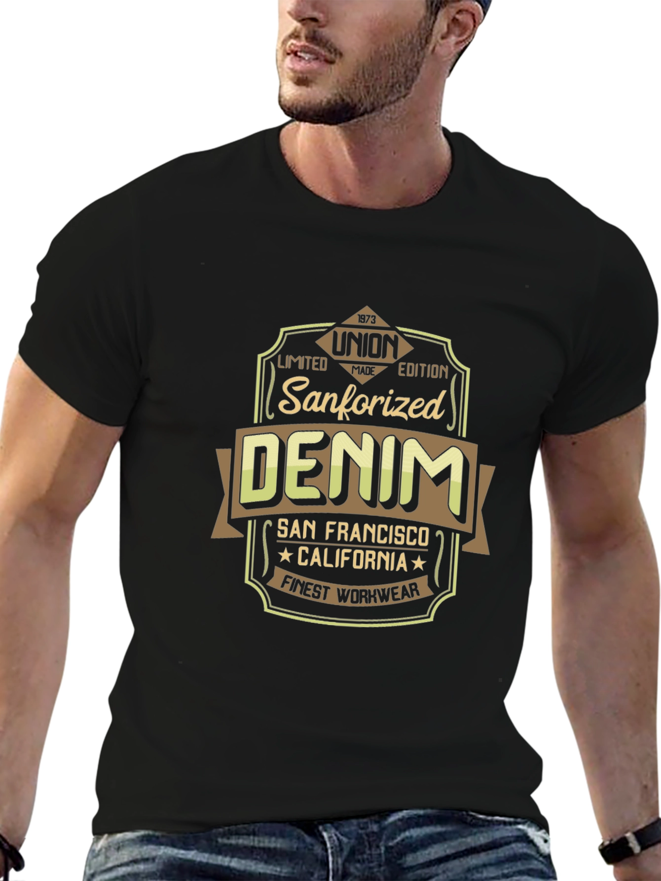 Sanforized Denim Black T-Shirt