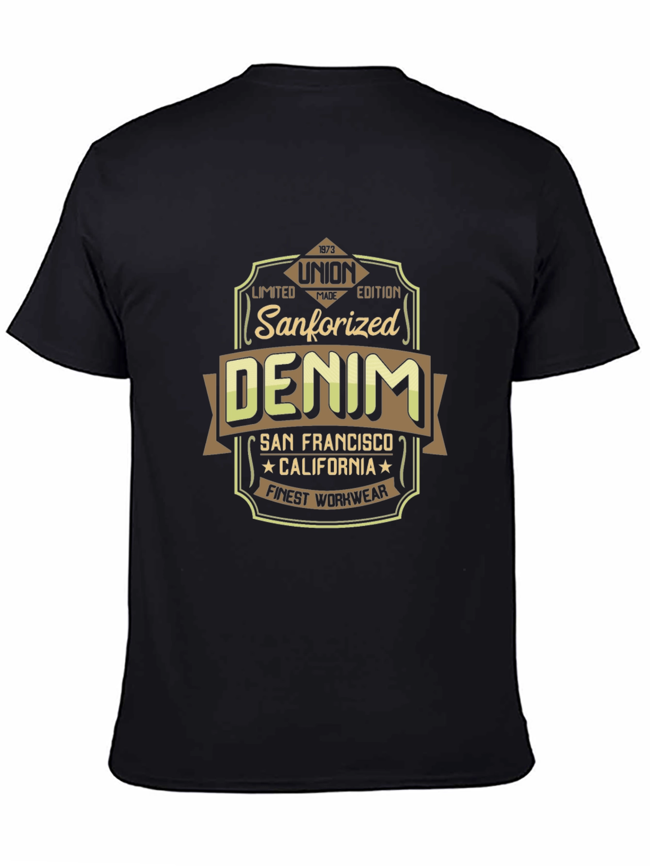 Sanforized Denim Black T-Shirt