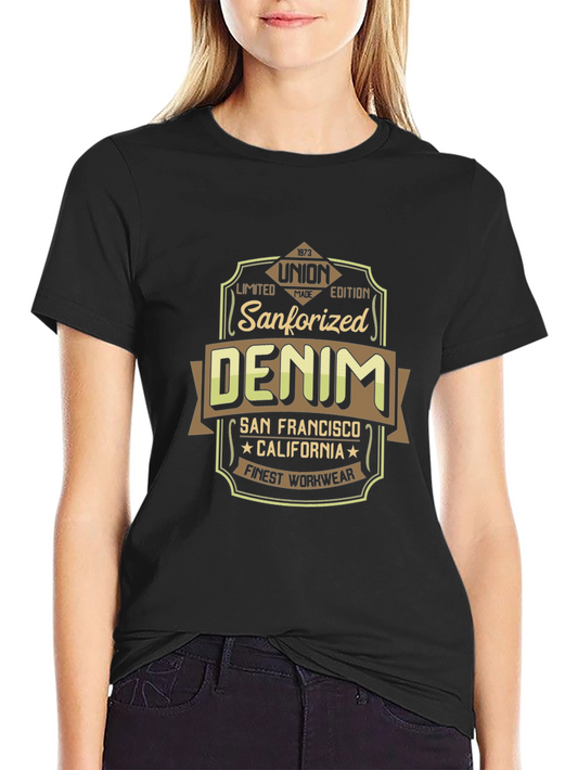 Sanforized Denim Black T-Shirt