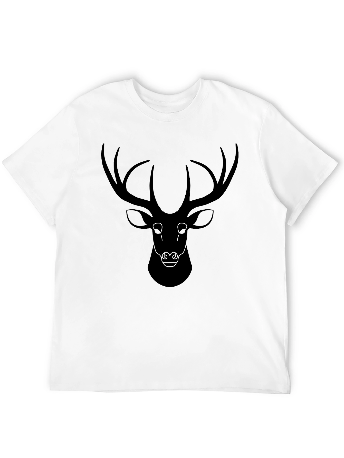 Deer Graphic Print T-Shirt - Black
