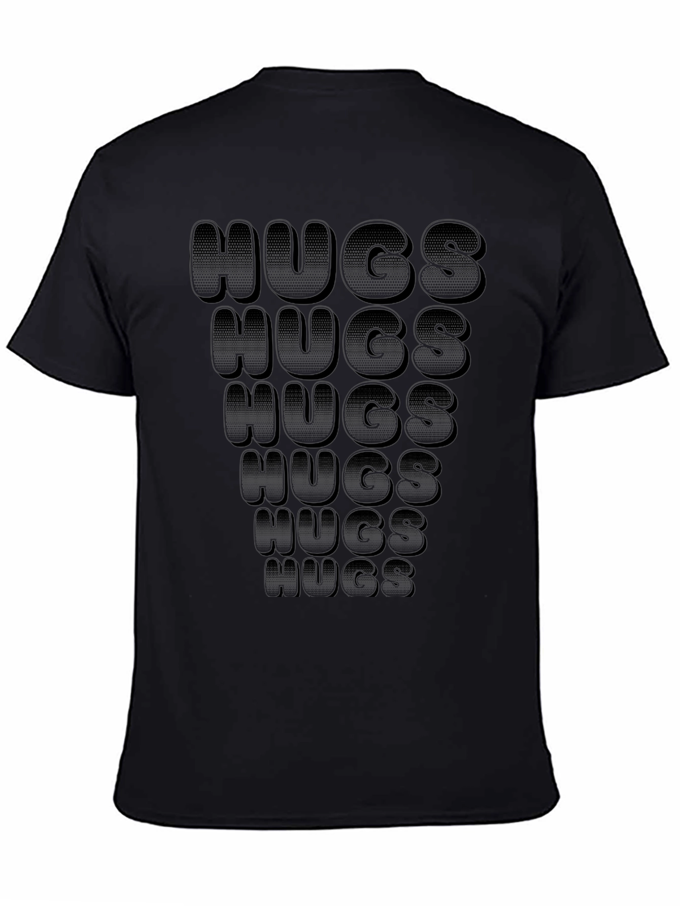 Hugs Graphic Print Black T-Shirt