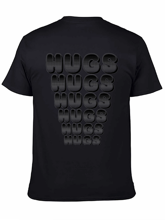 Hugs Graphic Print Black T-Shirt