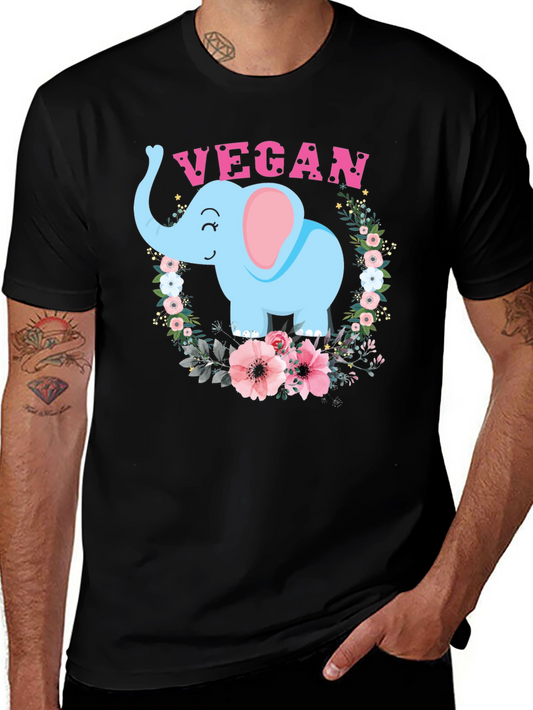 Vegan Elephant Graphic Tee - Cute & Stylish Animal Lover Shirt