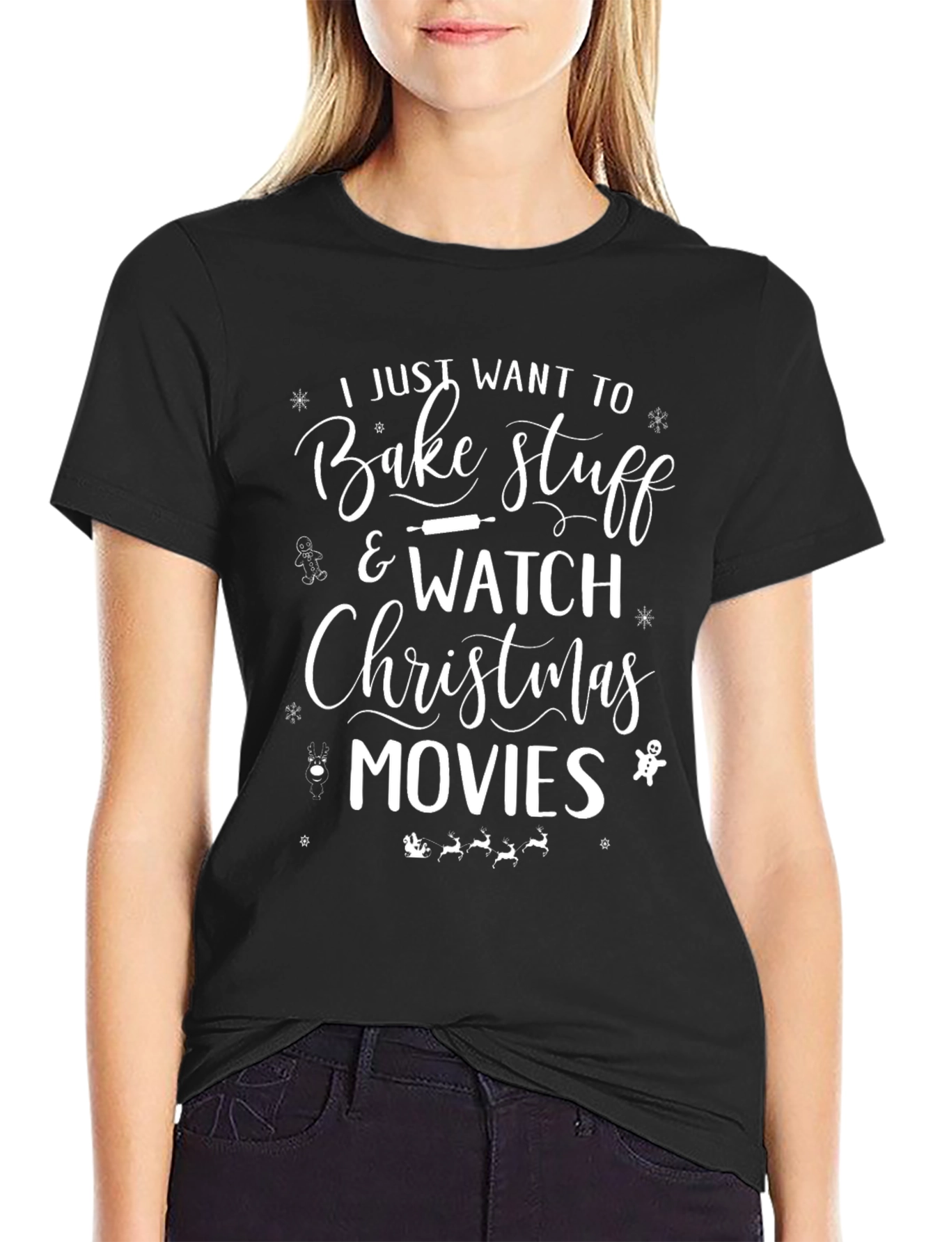 Bake Stuff & Christmas Movies Graphic T-Shirt