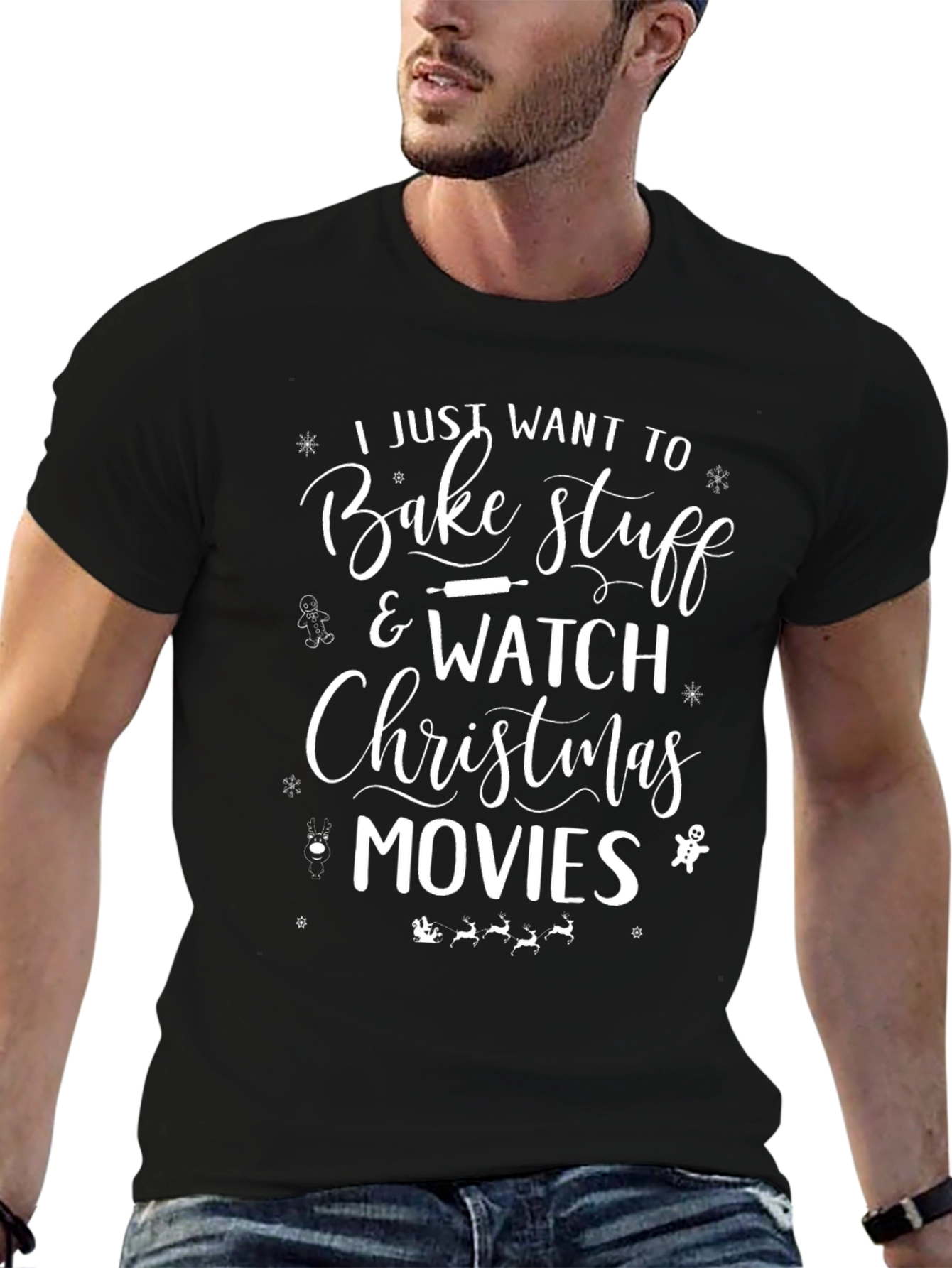 Bake Stuff & Christmas Movies Graphic T-Shirt