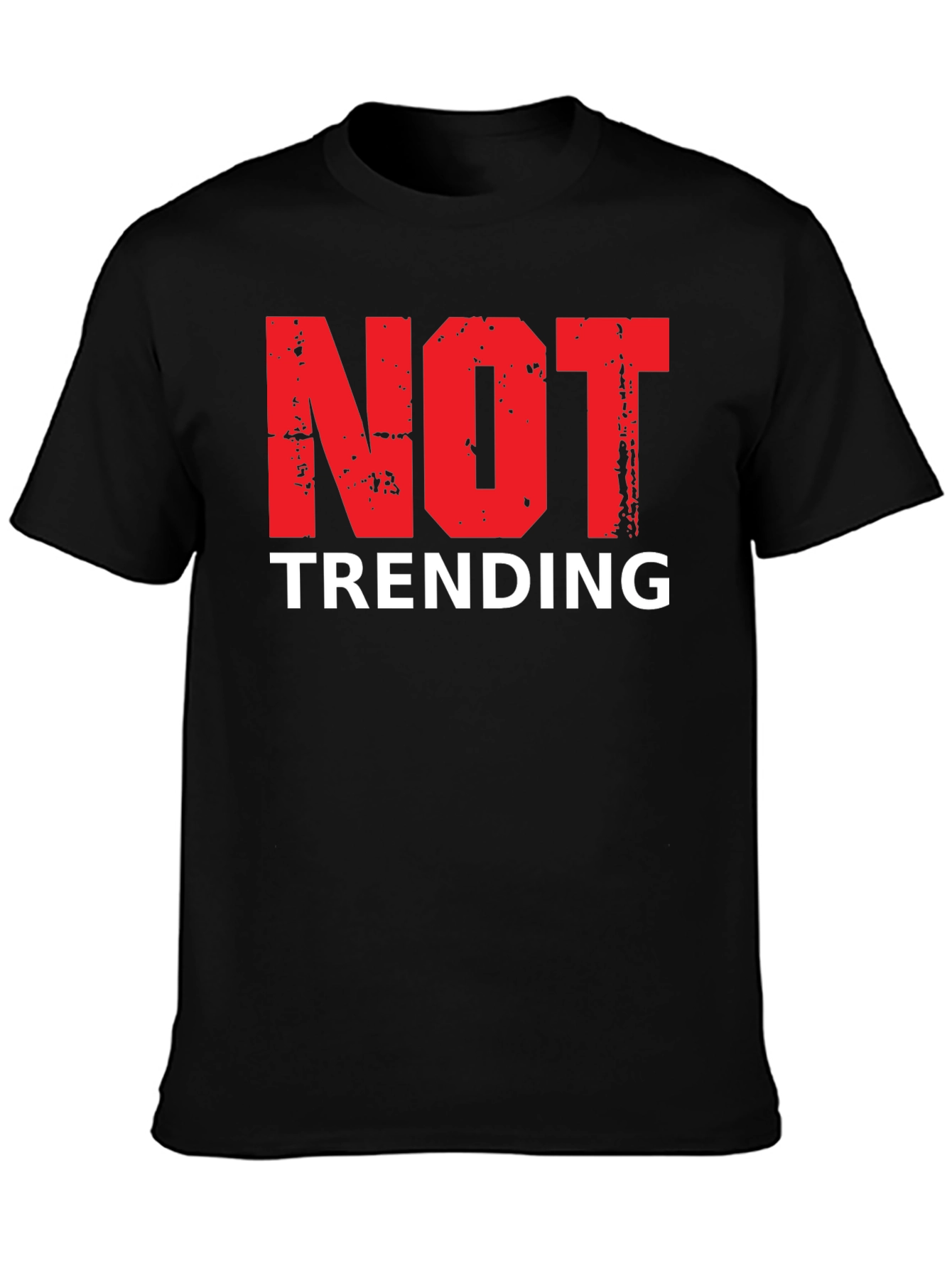 Not Trending Graphic Tee - Black Cotton