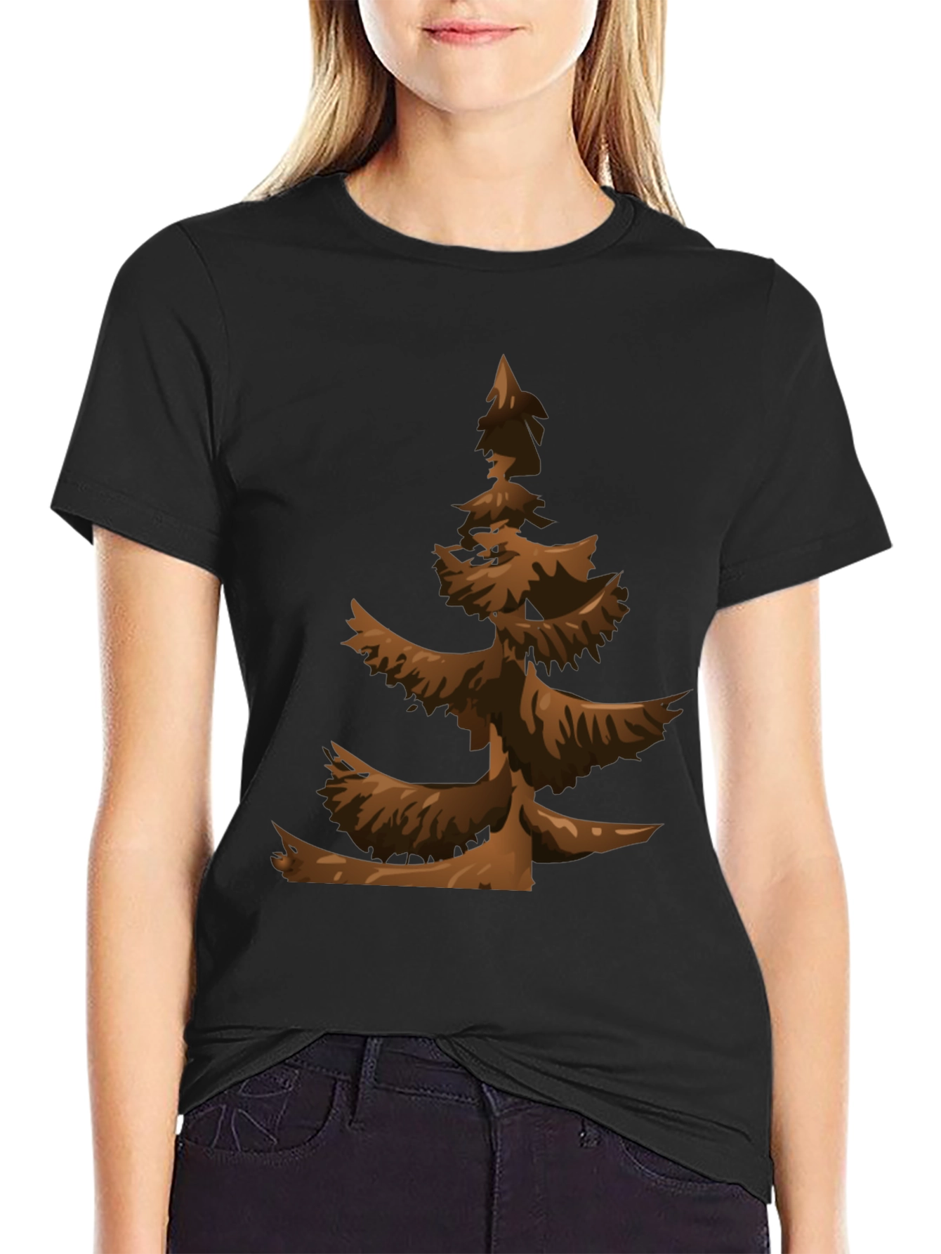 Brown Christmas Tree Graphic Tee